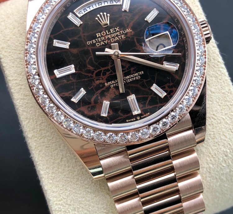 Rolex Day-date 40 228345rbr Everose Gold President Eisenkiesel Diamond Dial Bezel