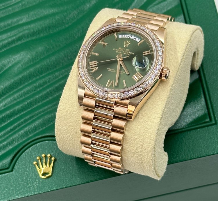 Rolex Day-date 40 228345rbr Olive Green Roman
