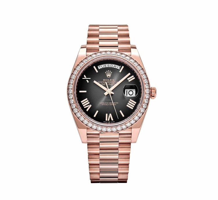 Rolex Day-date 40 228345rbr Rose Gold Diamond Bezel Slate Ombre Dial