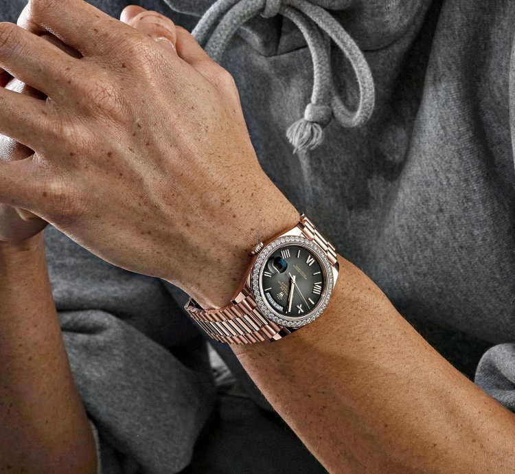 Rolex Day-date 40 228345rbr Rose Gold Diamond Bezel Slate Ombre Dial