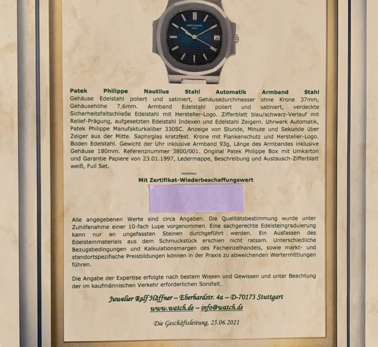 Patek Philippe Nautilus 3800