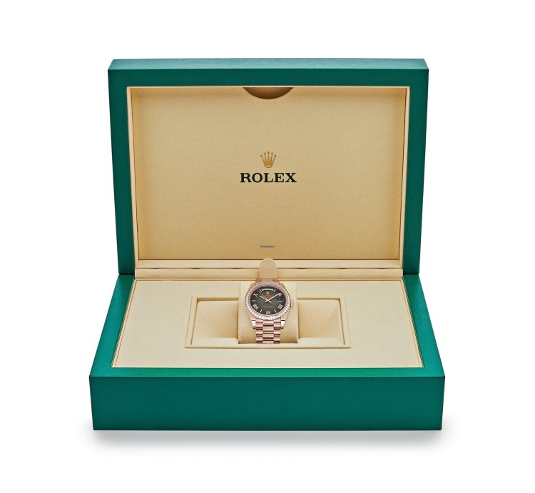 Rolex Day-date 40 228345rbr Rose Gold Diamond Bezel Slate Ombre Dial