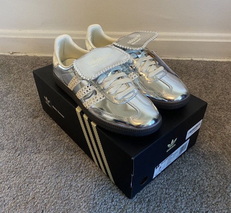 Wales Bonner Samba Silver Metallic Gum Size 7m 8 5w