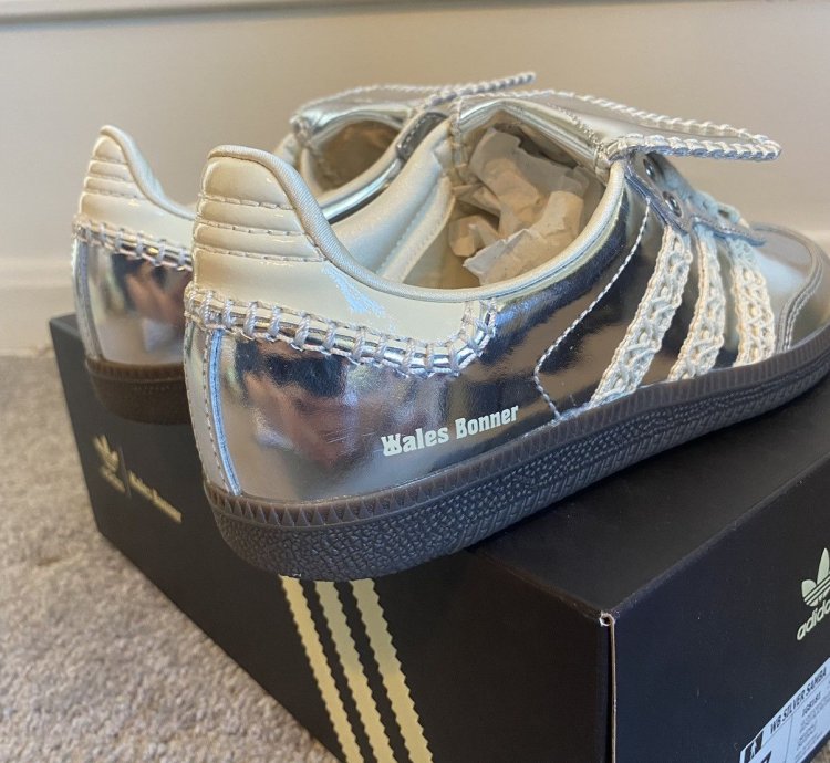 Wales Bonner Samba Silver Metallic Gum Size 7m 8 5w