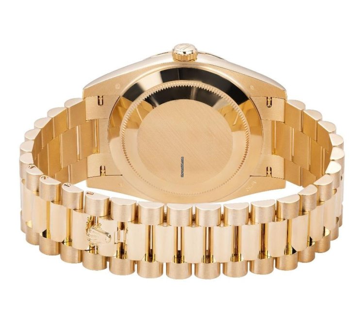 Rolex Day-date 40 228348rbr 18k Yellow Gold Diamond Bezel Green Roman Dial 40 Mm
