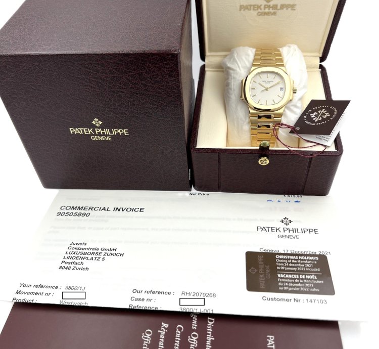 Patek Philippe Nautilus 3800 1j-001 Full Set 1998 Serviced By Pp