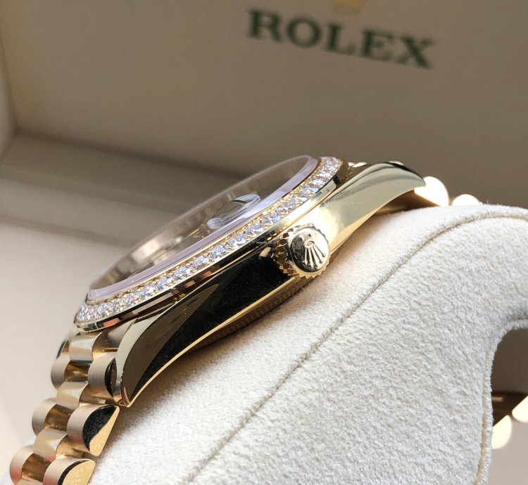 Rolex Day-date 40 228348rbr Black Dial Diamonds Bezel