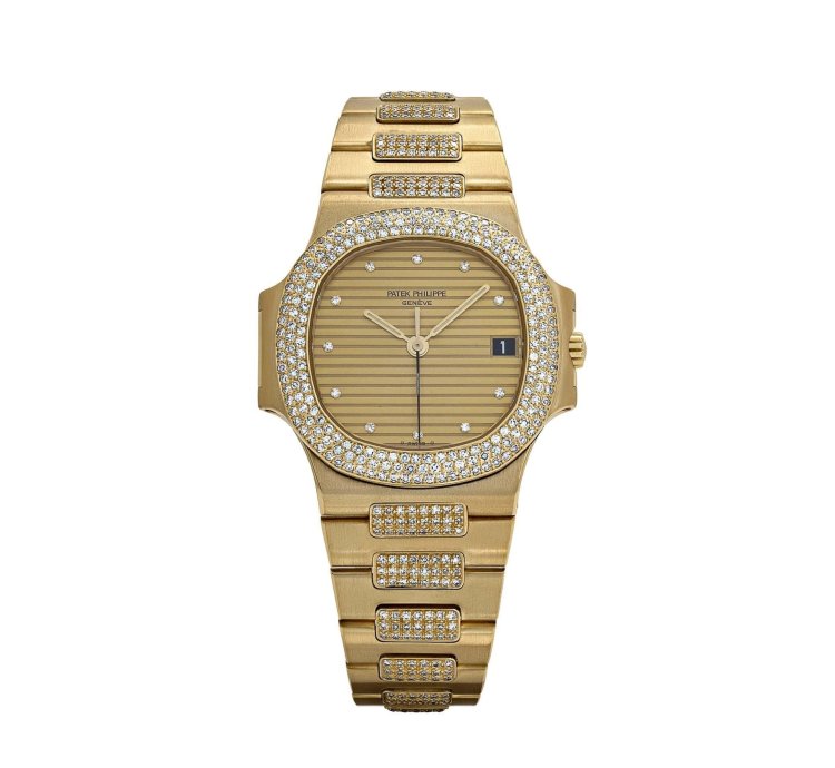 Patek Philippe Nautilus 3800 5 Yellow Gold Glided Gold Diamond Dial 1984