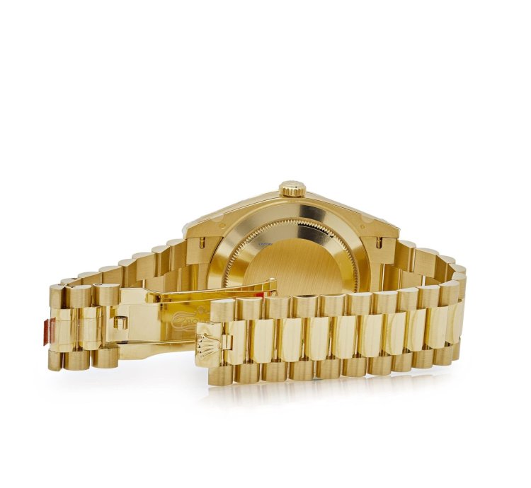 Rolex Day-date 40 228348rbr Yellow Gold Black Diamond Dial Diamond Bezel