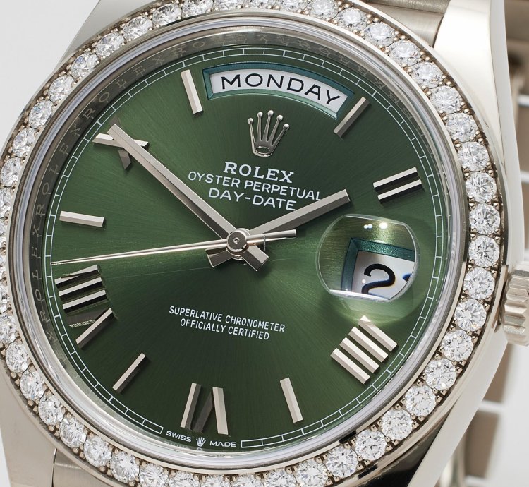 Rolex Day-date 40 228349rbr Olive Green Dial 60th Anniversary Watch Only