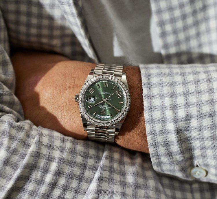 Rolex Day-date 40 228349rbr Olive Green Dial 60th Anniversary Watch Only