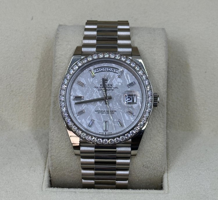 Rolex Day-date 40 228349rbr White Gold Diamonds Meteorite
