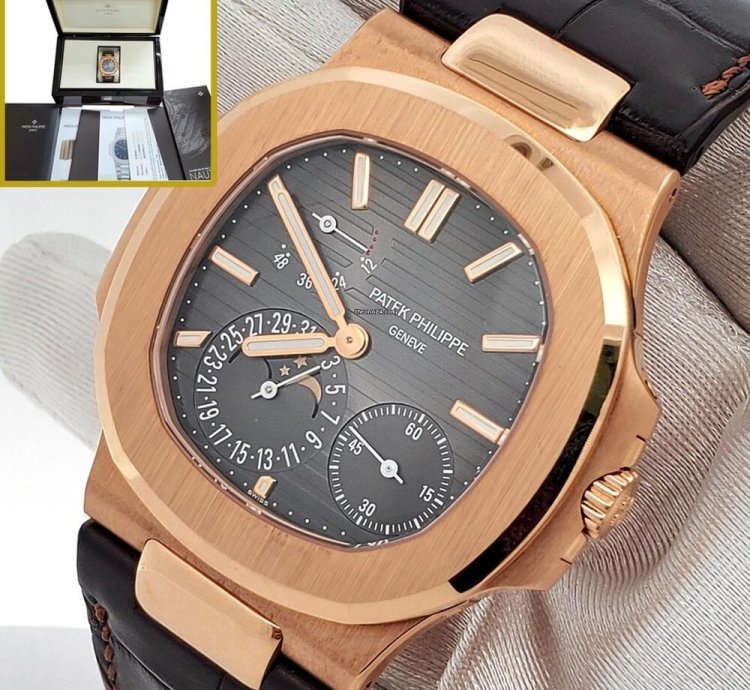 Patek Philippe Nautilus 40mm Rose Gold Watch 5712r-001 Box Papers