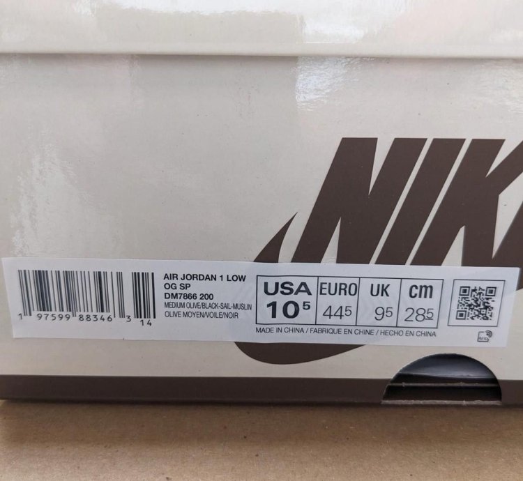 Air Jordan 1 Low Og Sp Travis Scott Dm7866-200 Us10 5