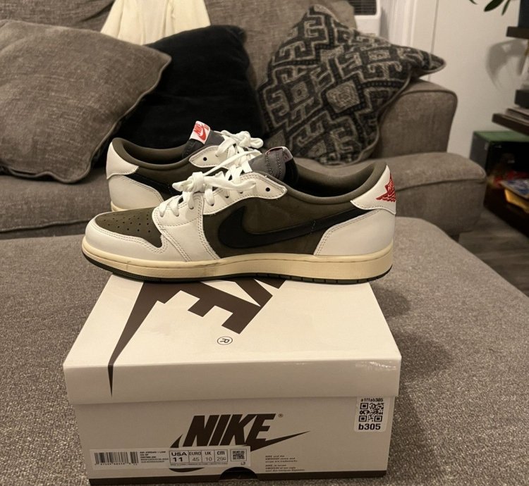 Air Jordan 1 Low Og Sp Travis Scott Reverse Medium Olive