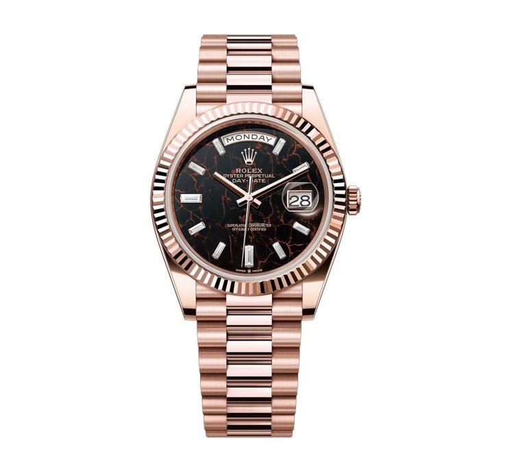 Rolex Day-date 40 40mm 18k Everose Gold President Eisenkiesel Diamond Dial