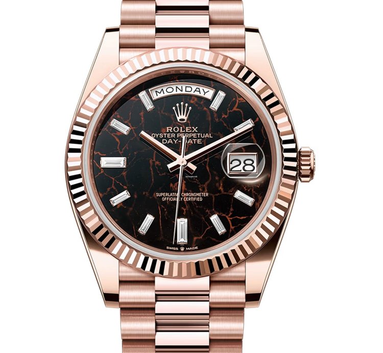 Rolex Day-date 40 40mm 18k Everose Gold President Eisenkiesel Diamond Dial