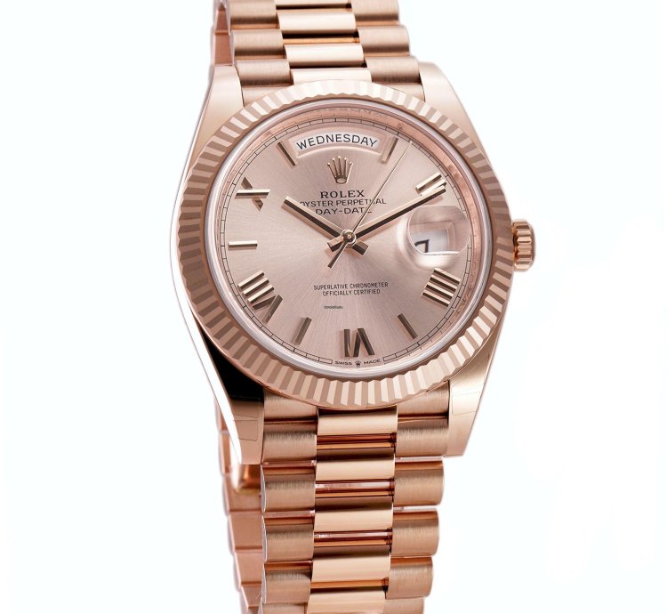 Rolex Day-date 40 40mm 18k Everose Gold President Sundust Roman Dial
