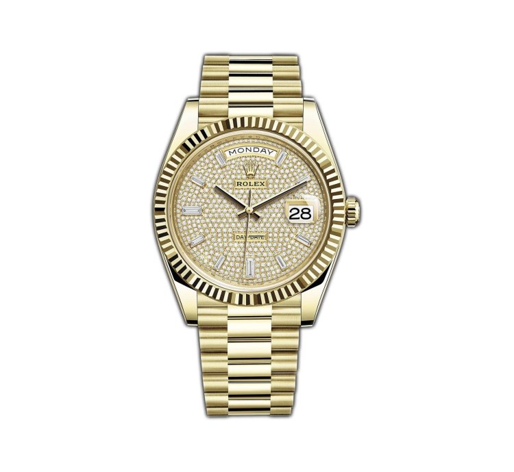 Rolex Day-date 40 40mm 18k Yellow Gold President Diamond-paved Dial