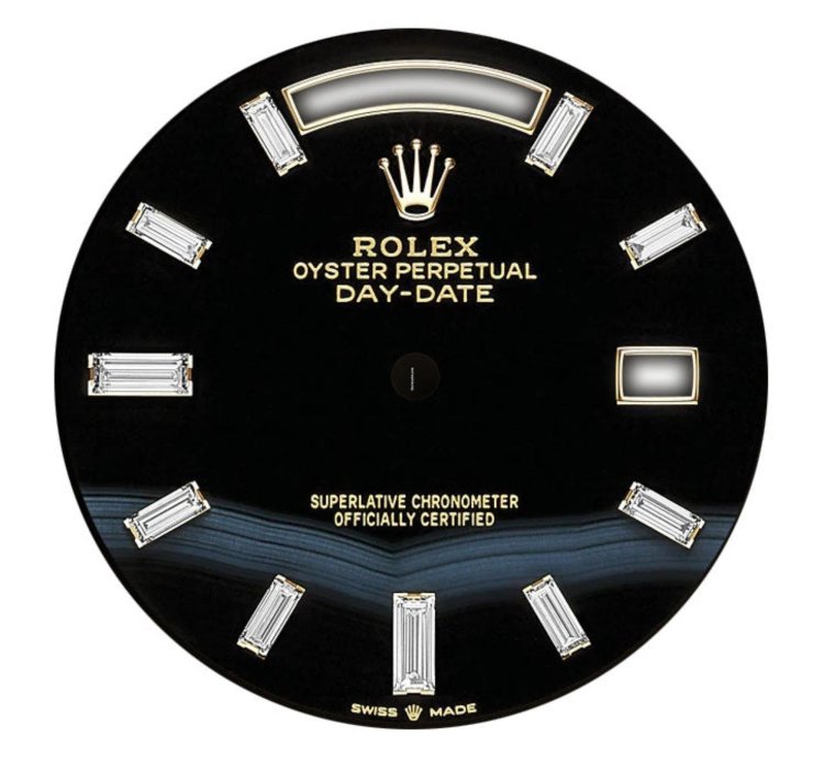 Rolex Day-date 40 40mm 18k Yellow Gold President Onyx Baguette Diamond Dial