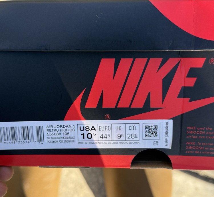 Air Jordan 1 Retro High Og Mocha size 10 5