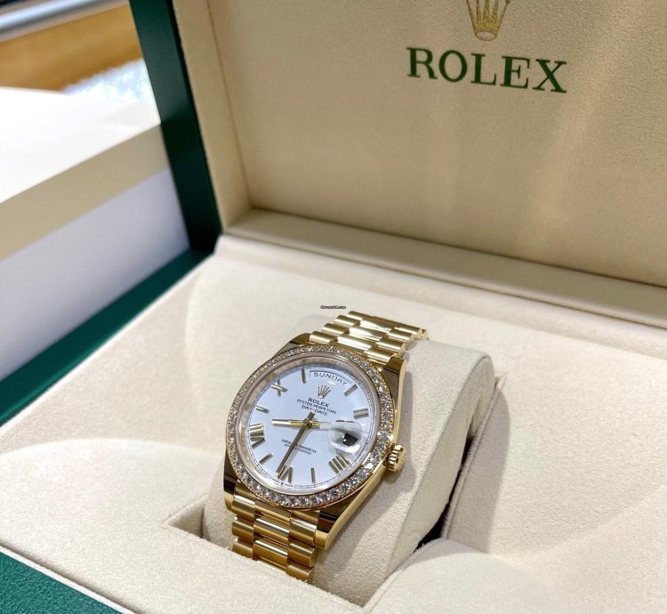 Rolex Day-date 40 40mm 228348 Rbr Factory Diamond Bezel White Roman Dial New