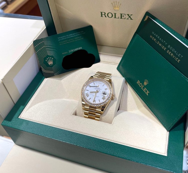 Rolex Day-date 40 40mm 228348 Rbr Factory Diamond Bezel White Roman Dial New