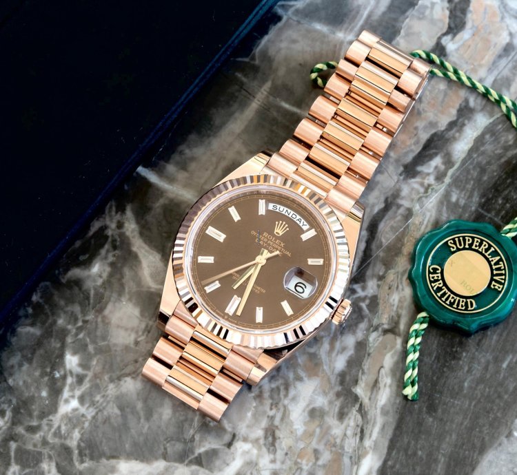 Rolex Day-date 40 40mm Baguette Dial Choco Dial Unworn Full Set 228235