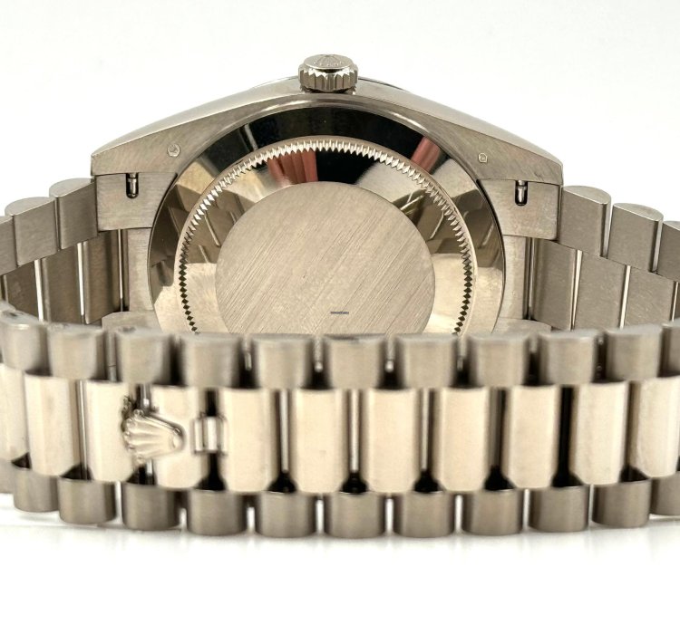 Rolex Day-date 40 40mm Black Baguette Dial White Gold Bracelet 228239 Unworn 2023