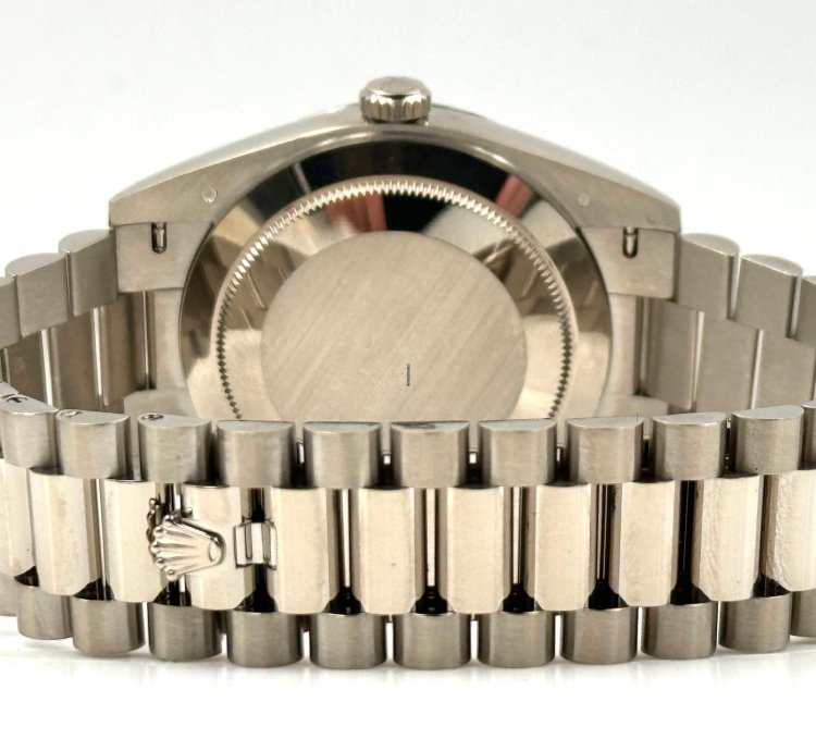 Rolex Day-date 40 40mm Black Baguette Dial White Gold Bracelet 228239 Unworn 2023