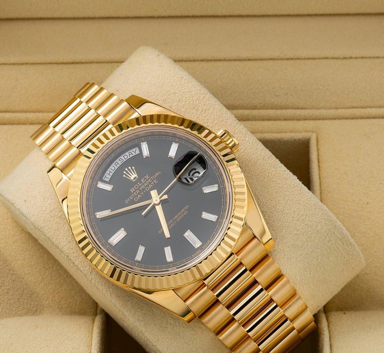 Rolex Day-date 40 40mm Black Diamond Dial