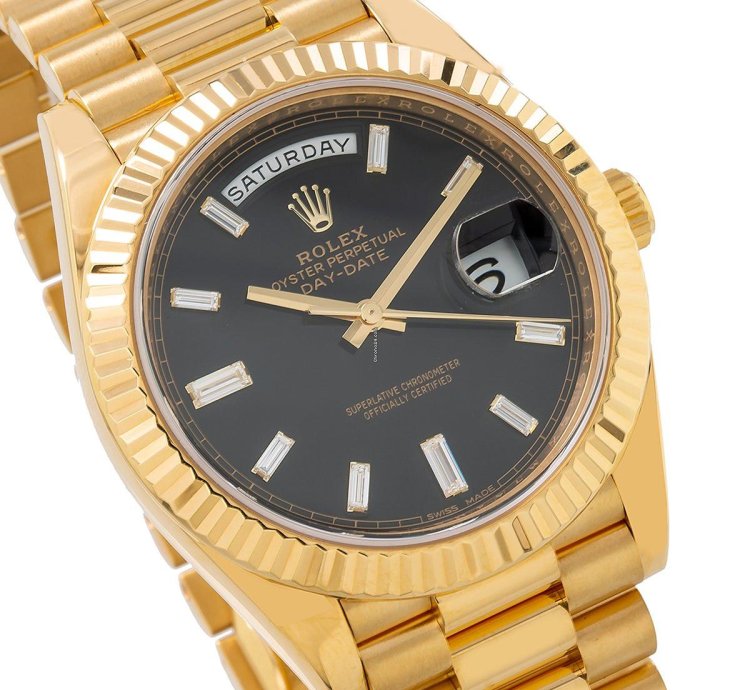 Rolex Day-date 40 40mm Black Diamond Dial