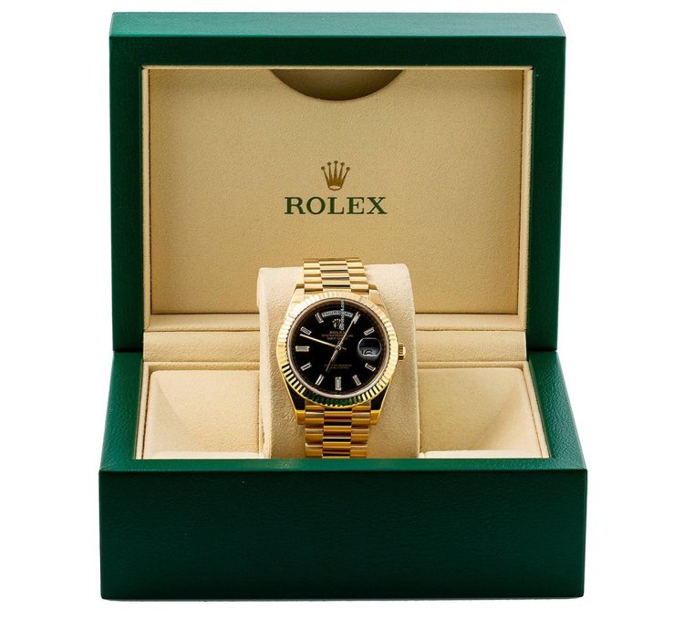 Rolex Day-date 40 40mm Black Diamond Dial