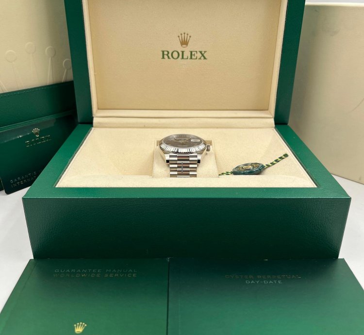 Rolex Day-date 40 40mm Blue Roman Dial White Gold 228239 Unworn 2023