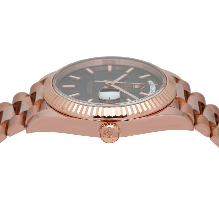 Rolex Day-date 40 40mm Brown Diagonal Motif Dial