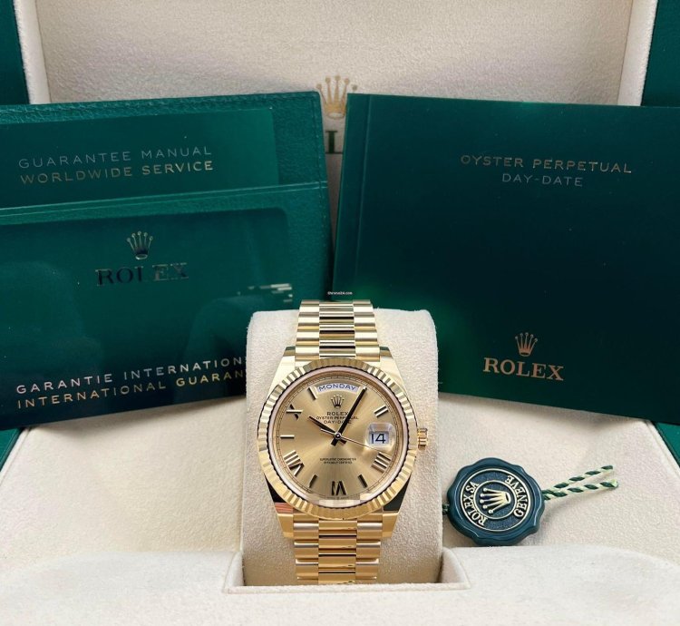 Rolex Day-date 40 40mm Champagne Roman Dial Yellow Gold Bracelet 228238 Unworn 2024