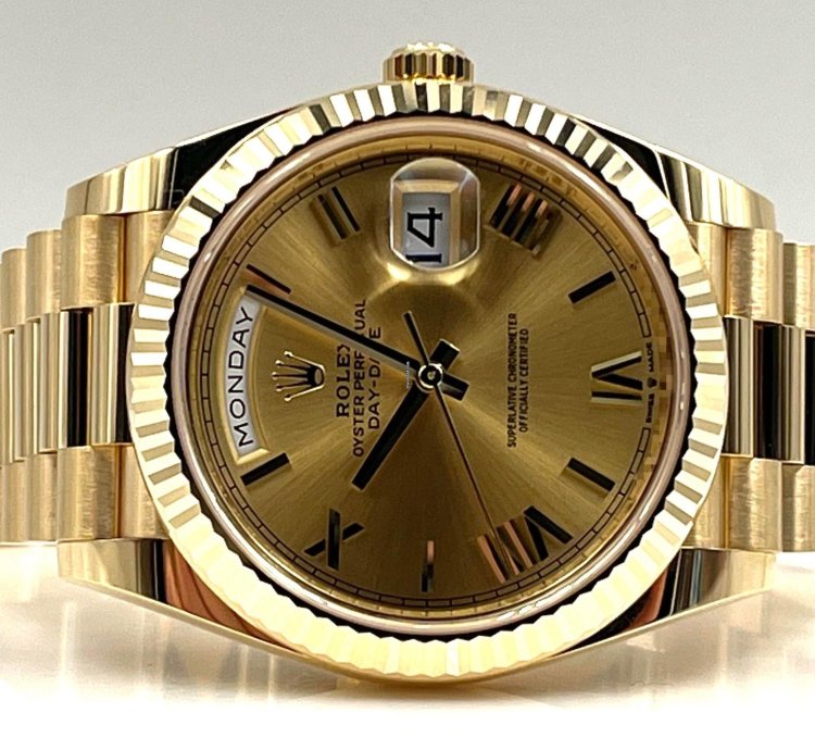 Rolex Day-date 40 40mm Champagne Roman Dial Yellow Gold Bracelet 228238 Unworn 2024