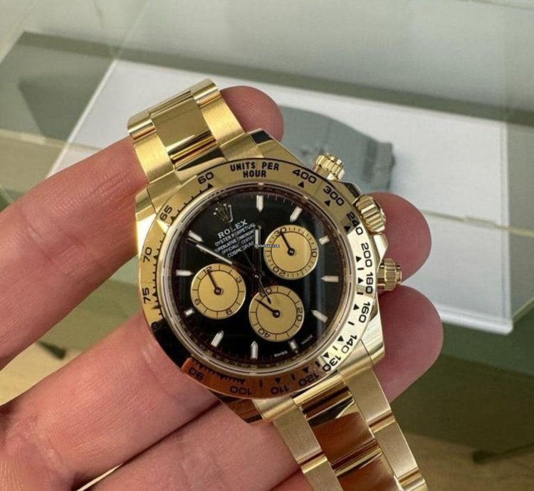 Rolex Daytona Cosmograph Daytona 18k Yellow Gold Black Paul Newman Bnib 2024