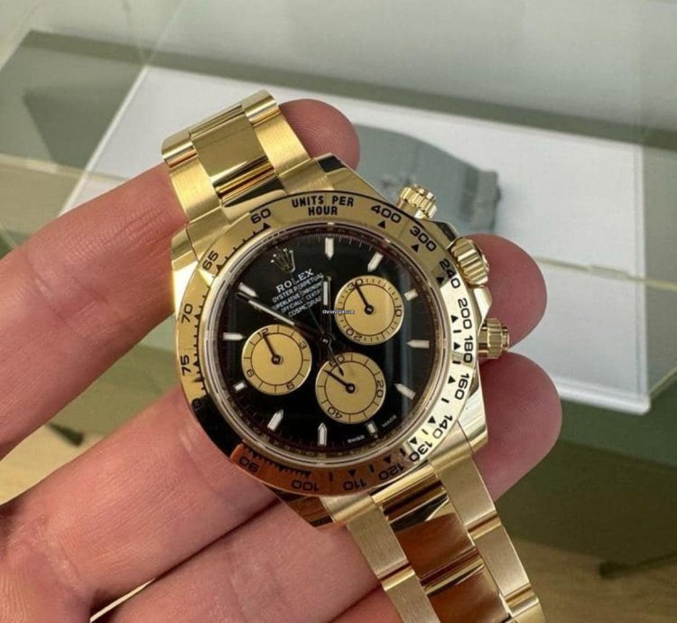 Rolex Daytona Cosmograph Daytona 18k Yellow Gold Black Paul Newman Bnib 2025