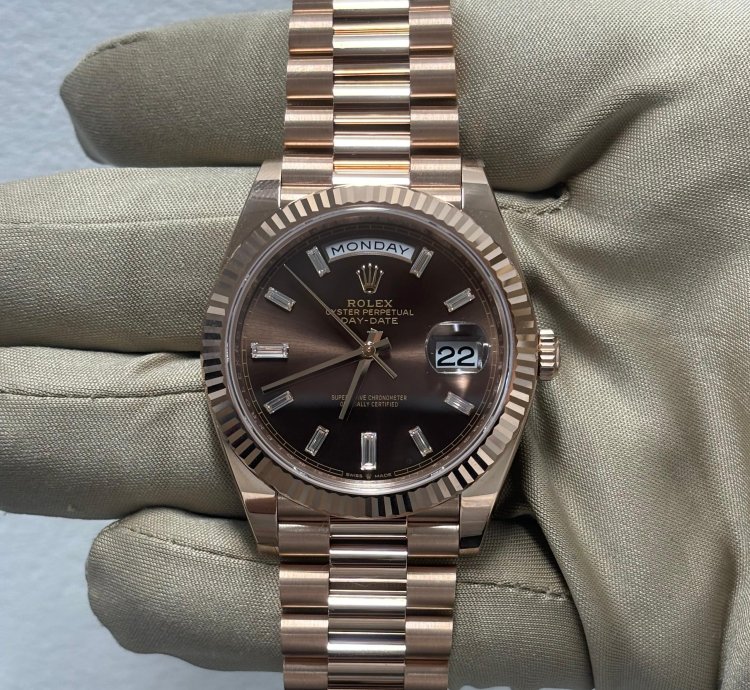 Rolex Day-date 40 40mm Chocolate Diamond Dial 228235 New 2023