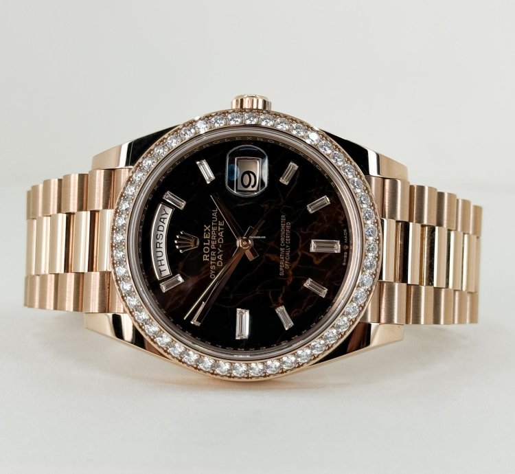 Rolex Day-date 40 40mm Diamond Bezel Rose Gold Eisenkiesel Dial Presidential