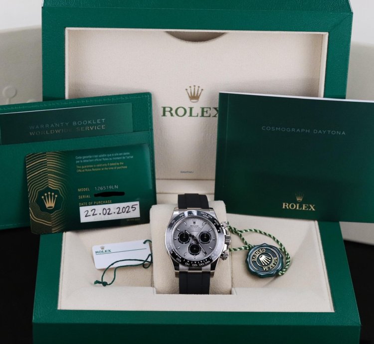Rolex Daytona Cosmograph Daytona 2025 New Ghost 40mm White Gold Oysterflex 126519 Ln