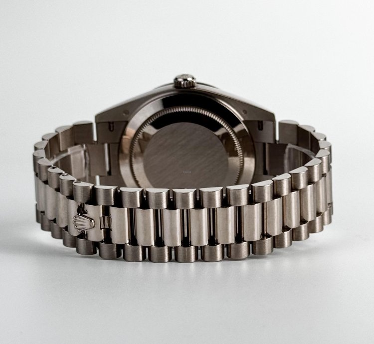 Rolex Day-date 40 40mm Diamond Bezel White Gold Silver Baguette Diamond Dial Presidential 228349rbr