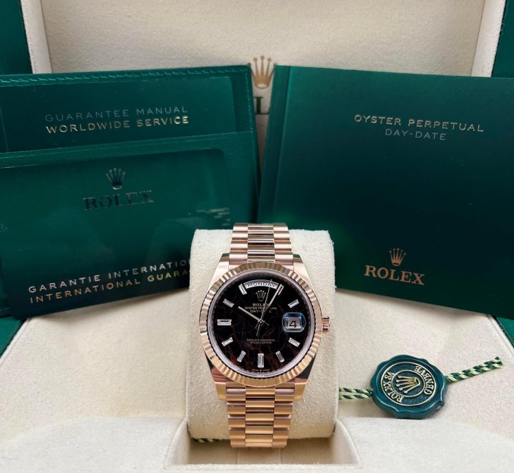 Rolex Day-date 40 40mm Eisenkiesel Dial Rose Gold Bracelet 228235 Unworn 2023