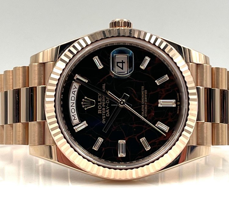 Rolex Day-date 40 40mm Eisenkiesel Dial Rose Gold Bracelet 228235 Unworn 2023