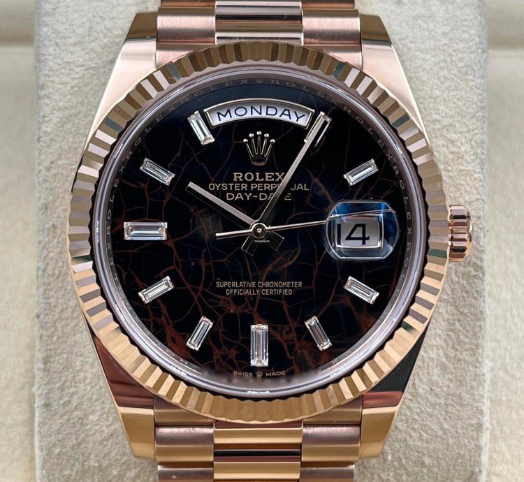 Rolex Day-date 40 40mm Eisenkiesel Dial Rose Gold Bracelet 228235 Unworn 2023