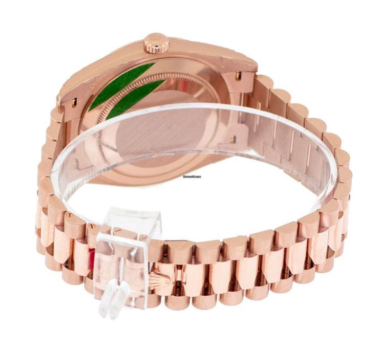 Rolex Day-date 40 40mm Everose Gold Chocolate Diagonal Motif Index Dial 228235
