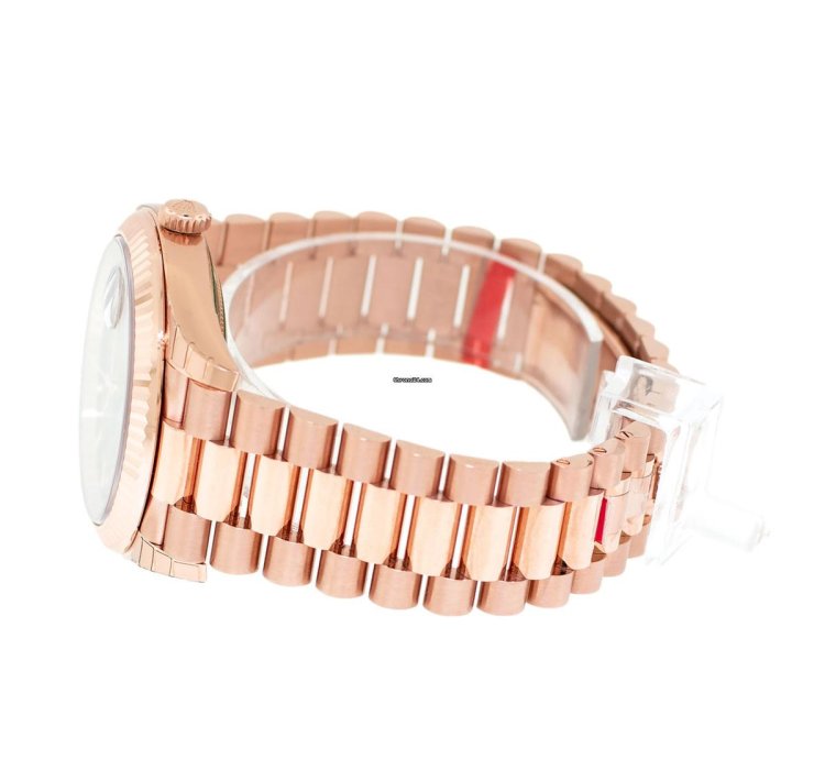 Rolex Day-date 40 40mm Everose Gold Chocolate Diagonal Motif Index Dial 228235