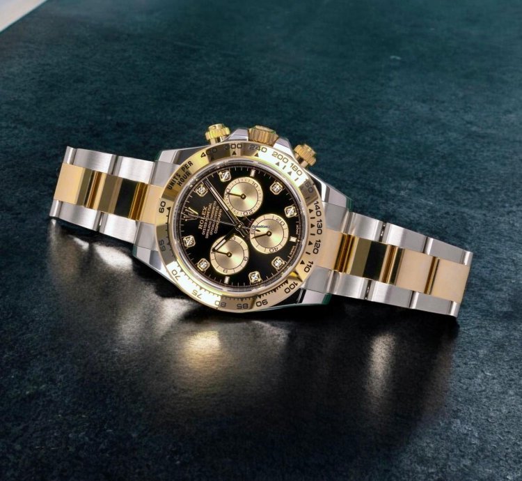 Rolex Daytona Cosmograph Daytona 40mm 126503-0002 Bright Black Golden Dial With Diamonds