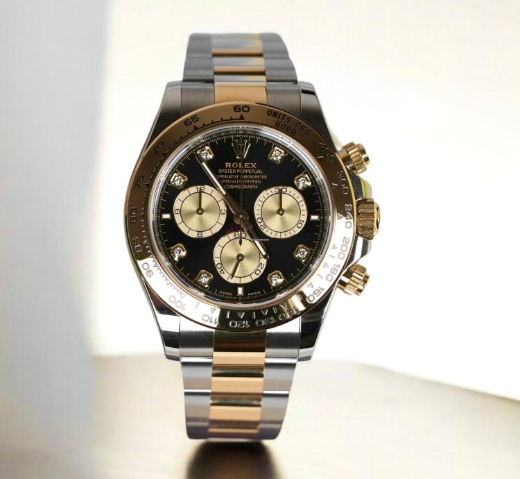 Rolex Daytona Cosmograph Daytona 40mm 126503-0002 Bright Black Golden Dial With Diamonds